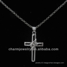 Hot sale Silver Plated micro paved cz Cross pendant PSS-005